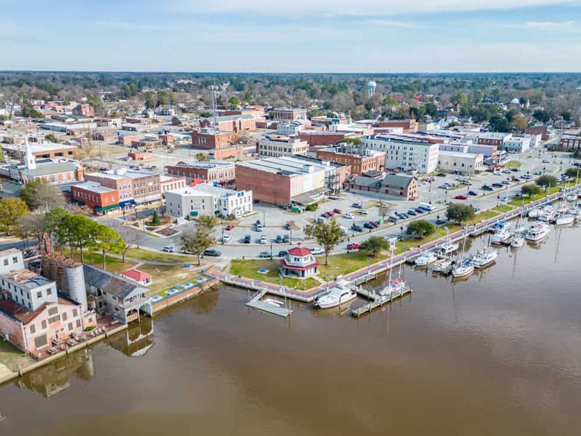 Aerial view of HUntersville, North Carolina.
